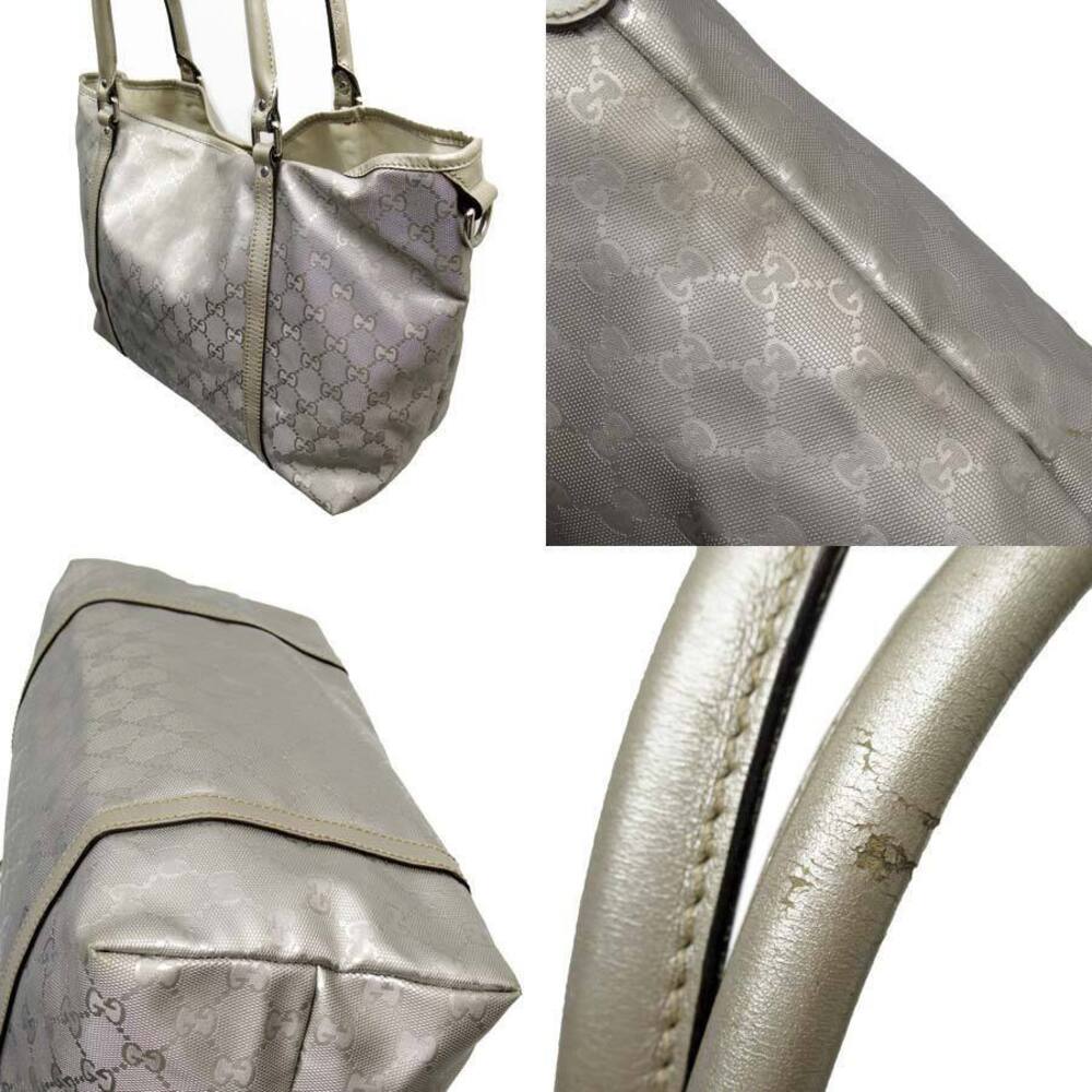 Gucci Shoulder GG Imprime Champagne Tote Gold Bag Leather - Picture 1 of 3